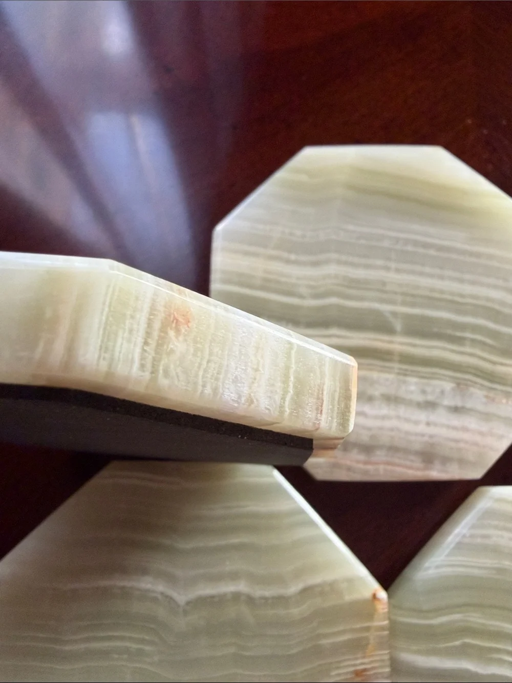 Green Onyx Marble Coasters - Set of 6 - NWOT